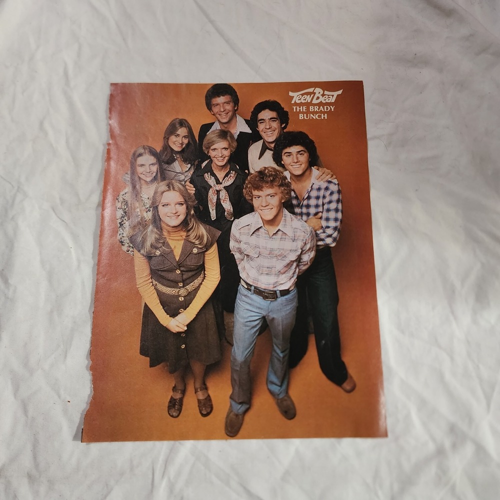 The Brady Bunch Full Cast Pinup Vintage Clipping 1970s 8x10 Teen Beat